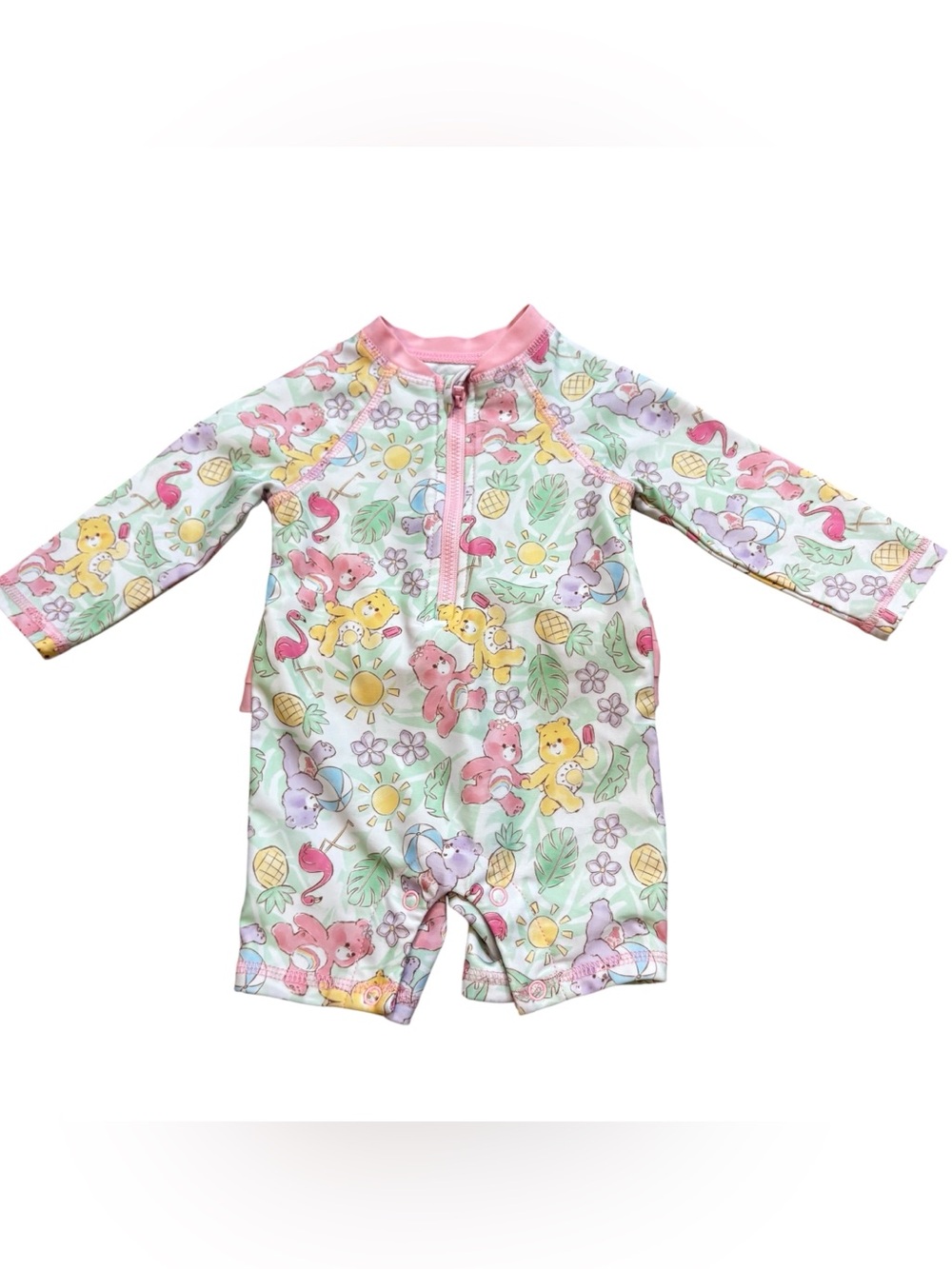 Care Bear Baby Brand Long Sleeve Swim Suit Rash Guard Size 6-9 Months
